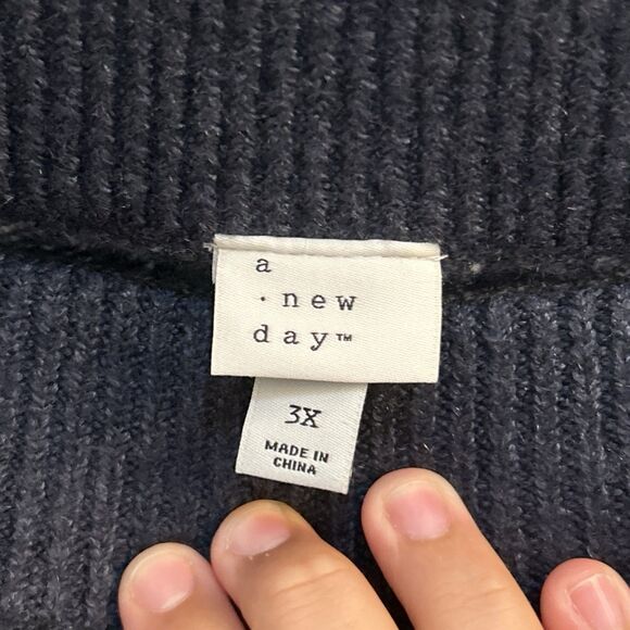 NWT A New Day Plus Size Women's Mini Sweater Skirt Size 3X Navy - Picture 3 of 16